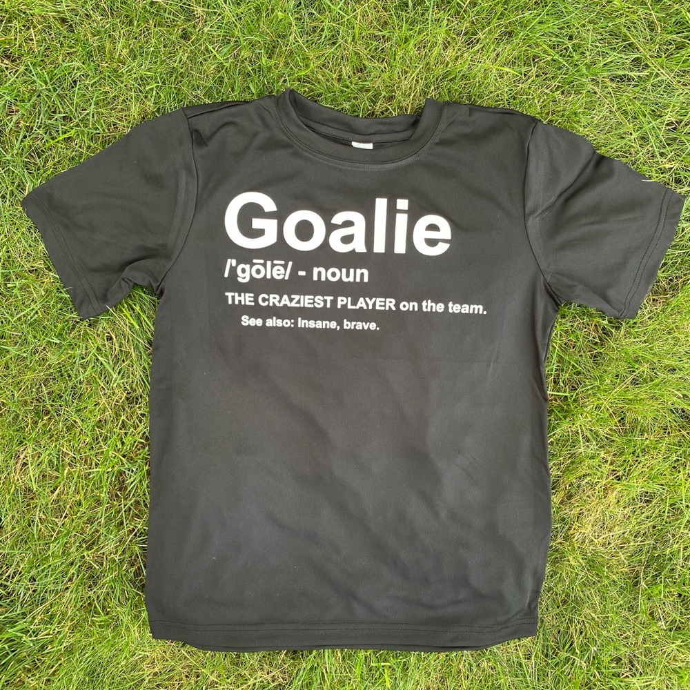 NEW Youth Goalie Definition Wicking Tech Shirt in Bl…